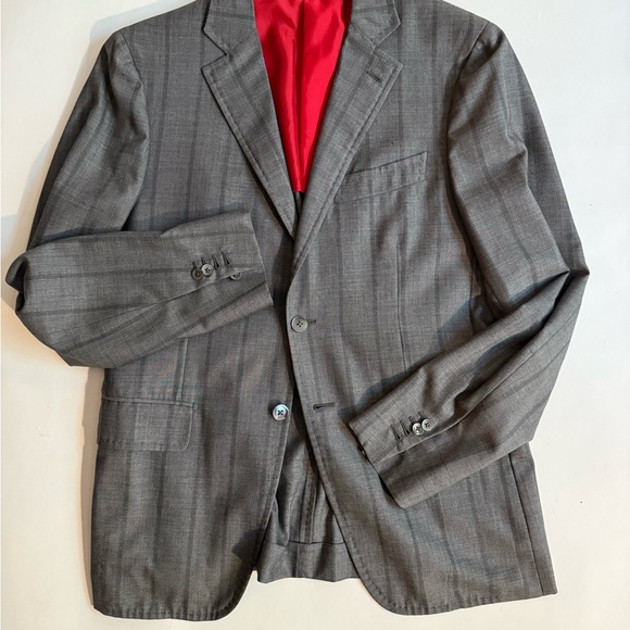 ISAIA MENS GREY STRIPPED BLAZER - VERY GOOD CONDITION